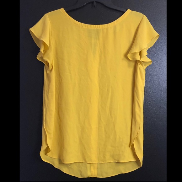 LOFT Tops - LOFT Mustard Yellow Ruffle Sleeve Top